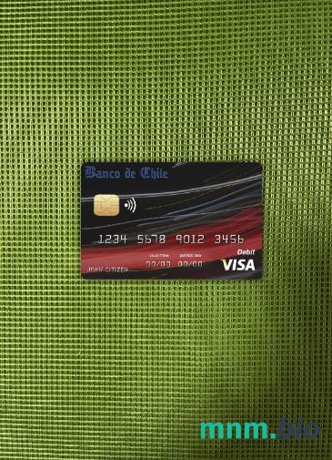 Chile Banco de Chile bank wygląd zdjęcia karty wizowej skan PSD + zdjęcie
